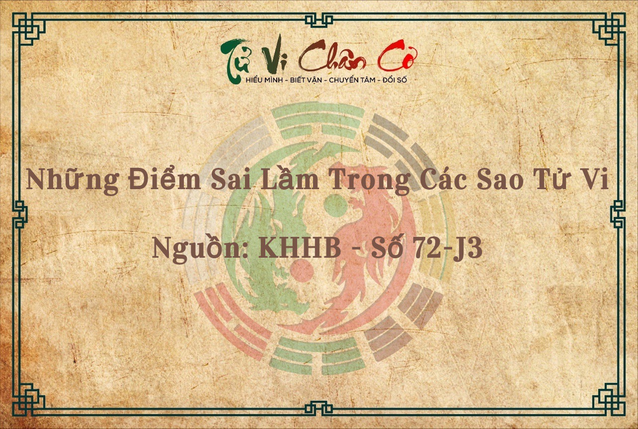 Những Điểm Sai Lầm Trong Các Sao Tử Vi