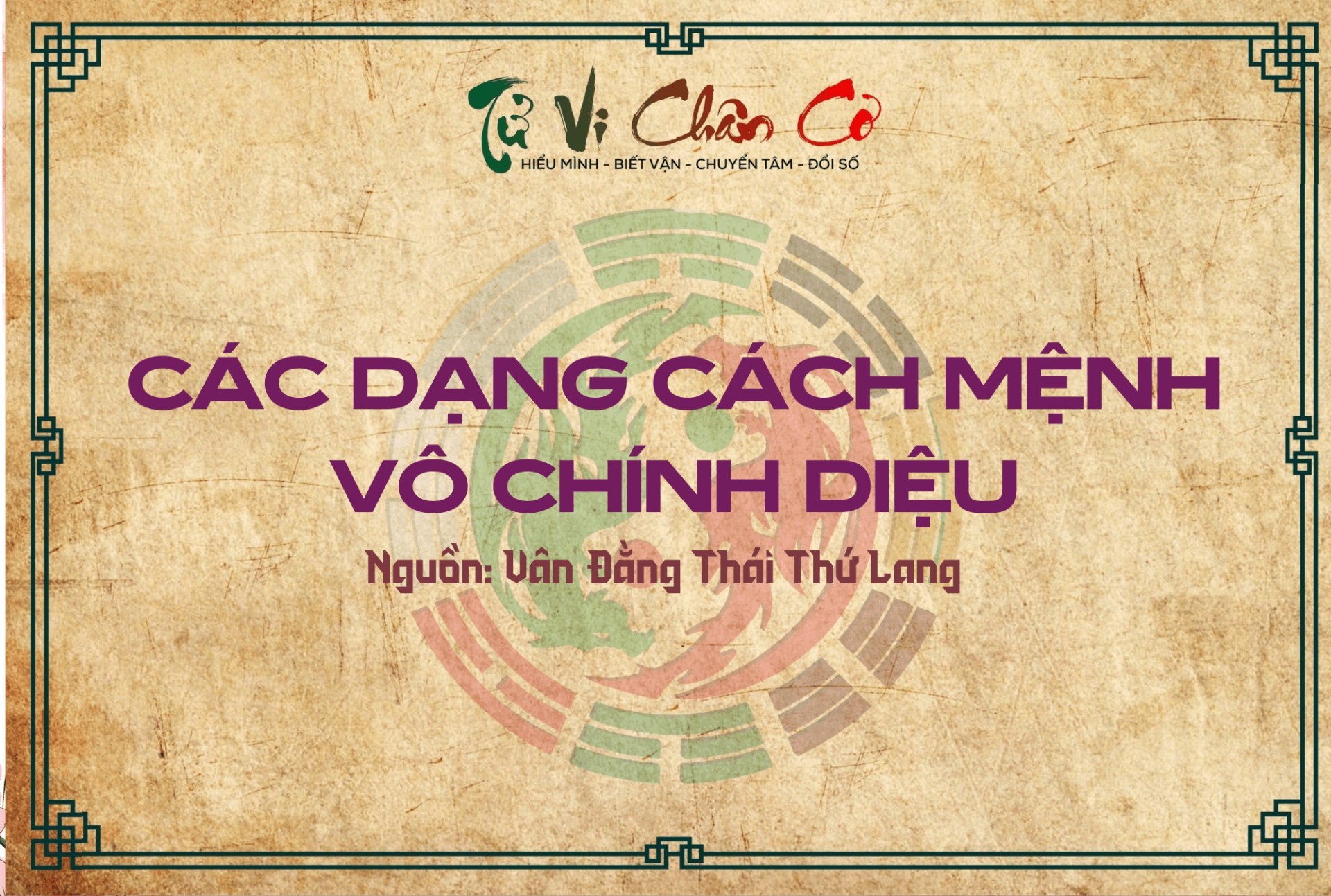 Các Dạng Cách Mệnh Vô Chính Diệu