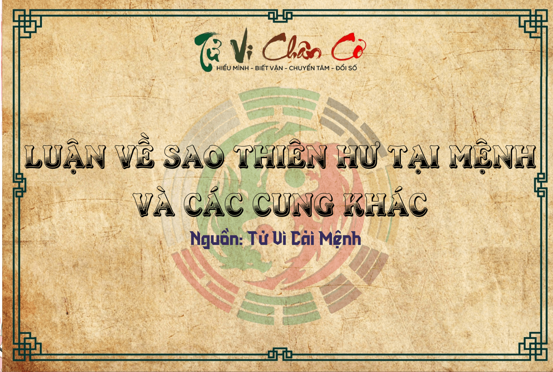 Luận Về Sao Thiên Hư Tại Mệnh Và Các Cung Khác