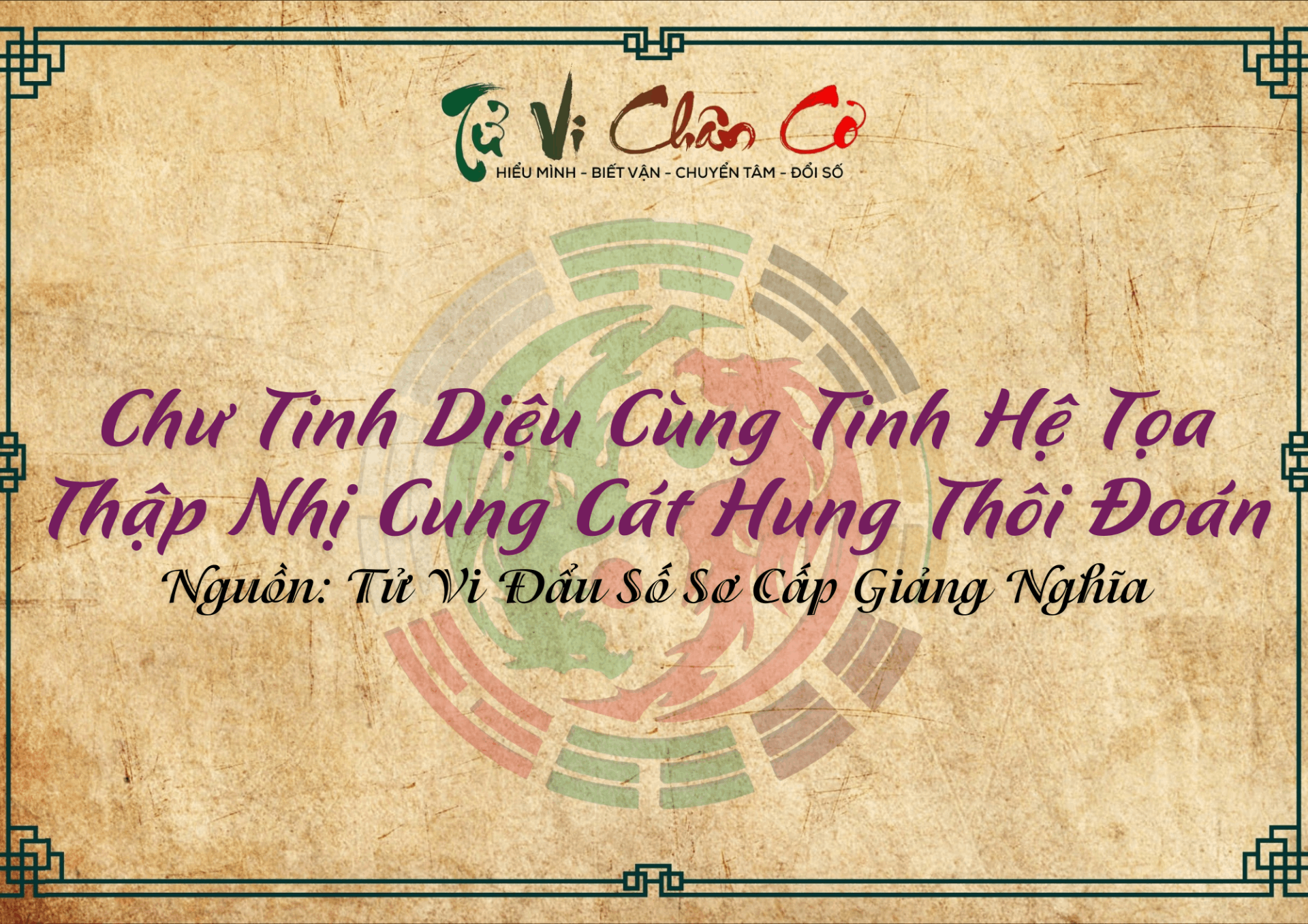 Chư Tinh Diệu Cùng Tinh Hệ Tọa Thập Nhị Cung Cát Hung Thôi Đoán
